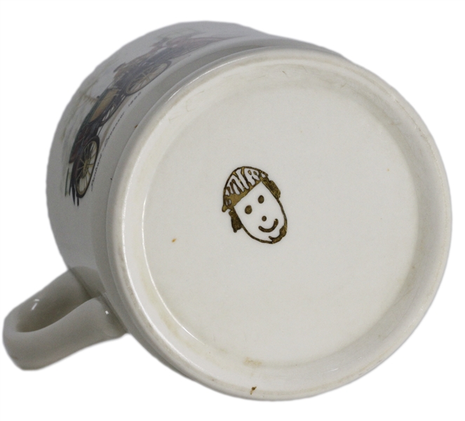 Moe Howard's Custom-Made Shaving Mug, With His Gold Stamp on Bottom & His Nickname ''MOME'' on Side -- Victorian-Inspired Mug Measures 4.5'' in Diameter Including Handle & 3.5'' Tall -- Near Fine